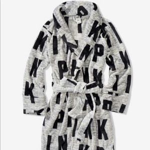 Victoria Secret Pink Robe Logo Gray/Black